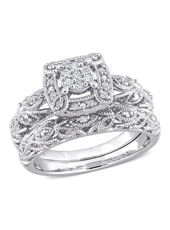Women's Diamond Sterling Silver Bridal Set