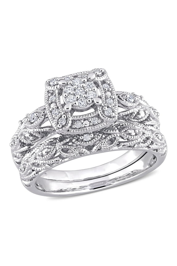 Women's Diamond Sterling Silver Bridal Set