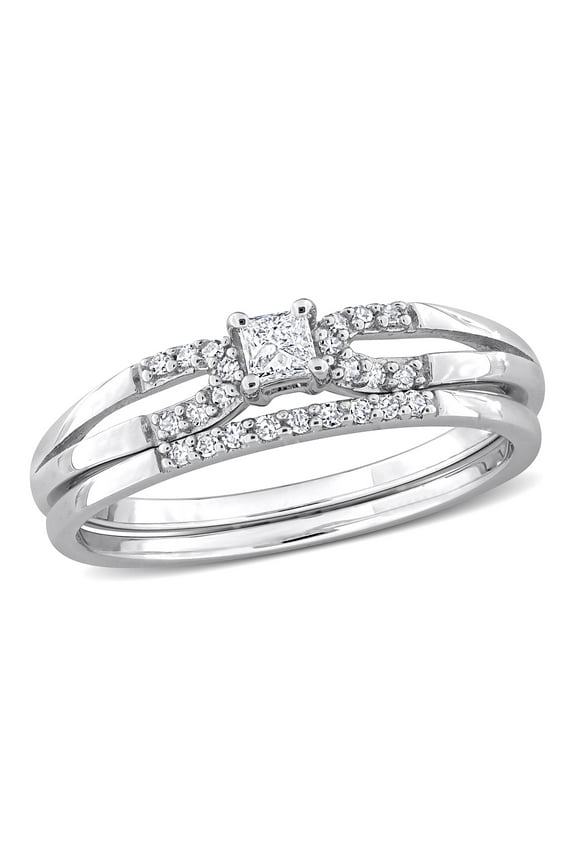 Women's Diamond Sterling Silver Bridal Set