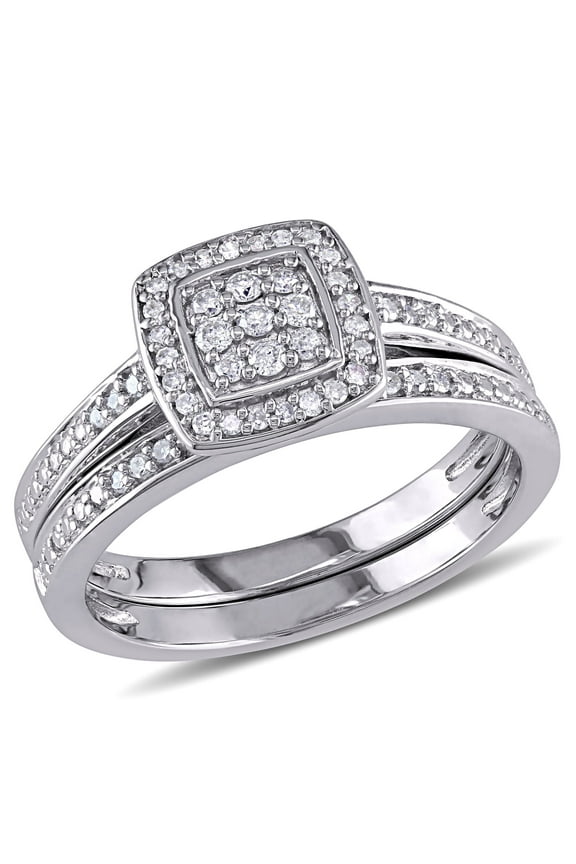 Women's Diamond Sterling Silver Bridal Set