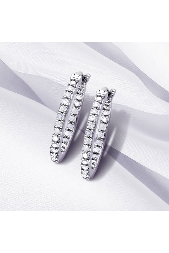 Women's Diamond Sterling Silver Earrings