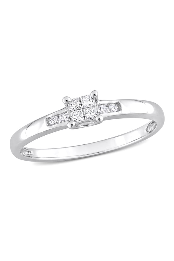 Women's Diamond Sterling Silver Engagement Ring