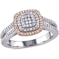 thumbnail image 1 of 1/2 Carat T.W. Diamond Two-Tone Sterling Silver Double Halo Split Shank Ring, 1 of 1