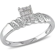 Everly Womens Diamond Sterling Silver Engagement Ring