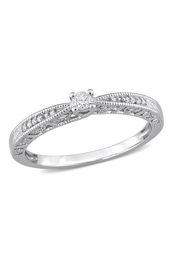 Women's Diamond Sterling Silver Engagement Ring