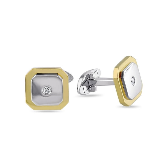 Everly Women's Diamond Two-tone Gold Cufflink