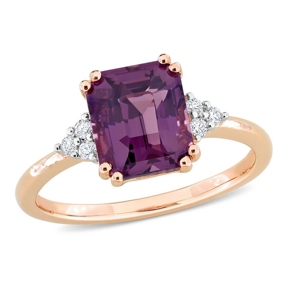 Miabella Women's 3 CT T.G.W. Violet Spinel & 1/10 CT T.W. Diamond 14kt Rose Gold Cocktail Ring