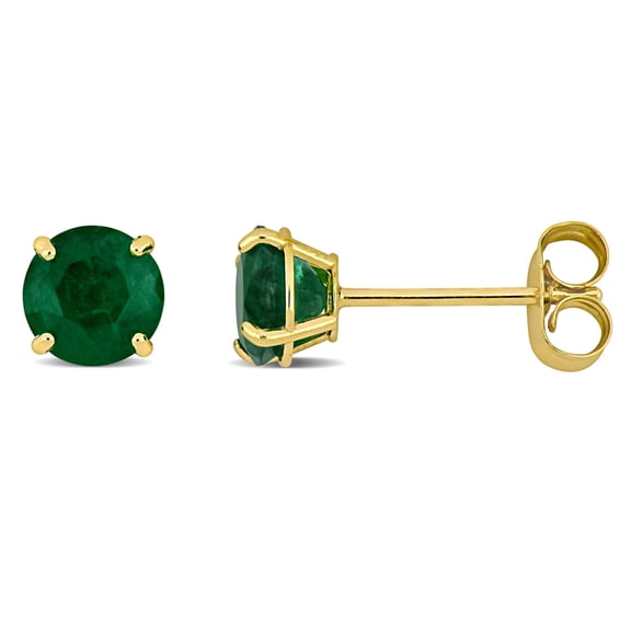Everly Women's Emerald 14k Yellow Gold Earrings