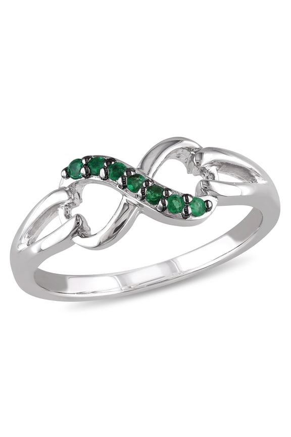 Women's Emerald Sterling Silver Ring
