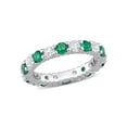 thumbnail image 1 of Everly Women's Emerald and Created Sapphire Sterling Silver Ring, 1 of 7