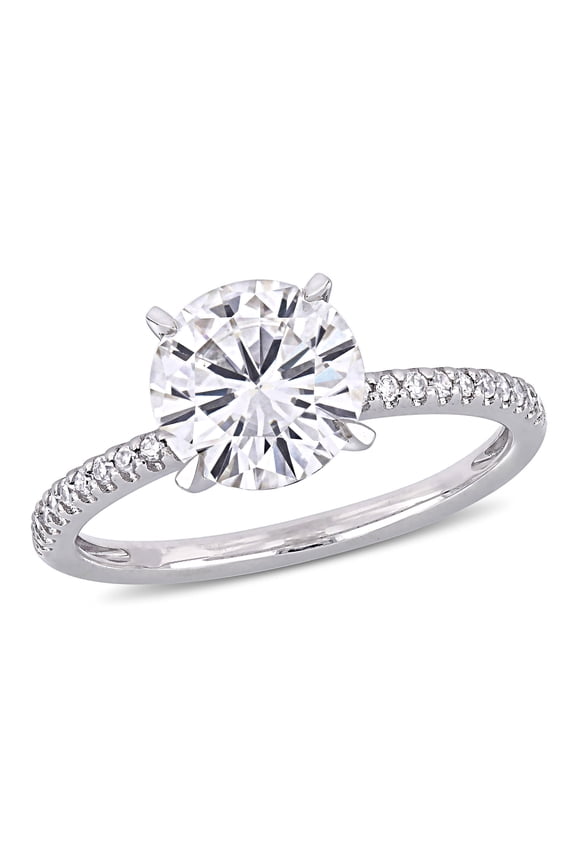 Women's Created Moissanite 14K White Gold Engagement Ring