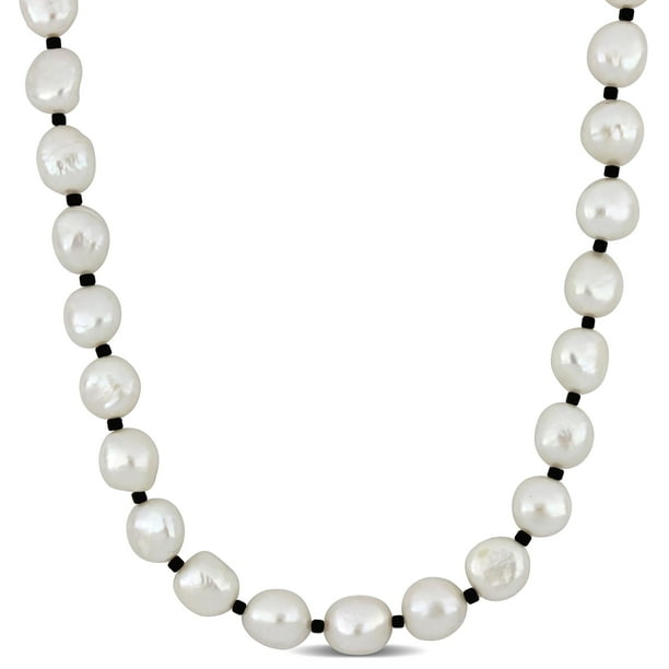 Black Spinel and Cultured Freshwater Pearl Necklace Endless Design Black Spinel and Cultured Freshwater Pearl Necklace Endless Design