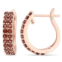 Everly Women's Garnet 10k Rose Gold Earrings
