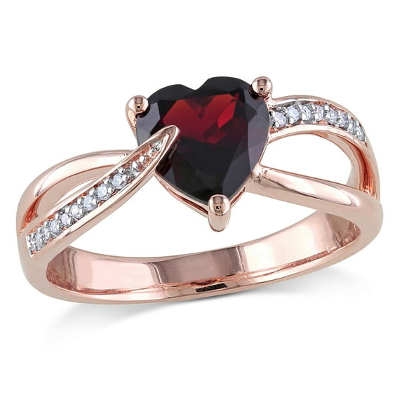 Everly Women's Garnet 10k Rose Gold Ring