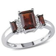 thumbnail image 1 of Everly Women's Garnet 10k White Gold Ring, 1 of 6
