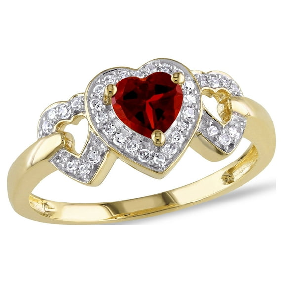 Everly Women's Garnet 10k Yellow Gold Ring