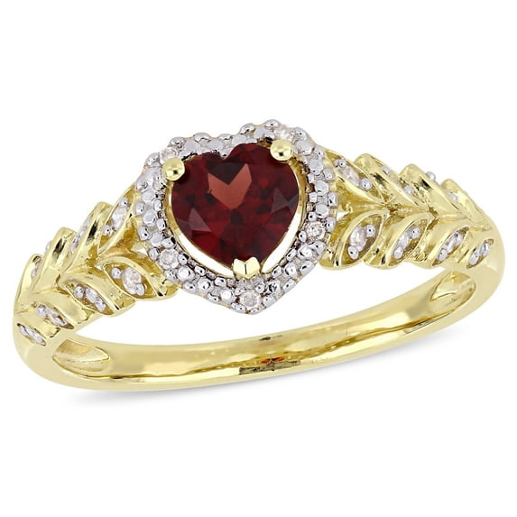 Everly Women's Garnet 10k Yellow Gold Ring