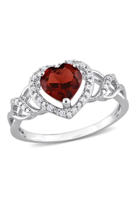 Women's Garnet Sterling Silver Ring