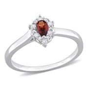 Everly Womens Garnet Sterling Silver Ring
