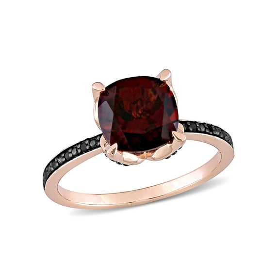 Everly Women's Garnet and Diamond 10k Rose Gold Ring