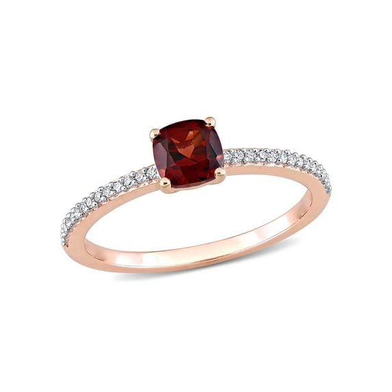 Everly Women's Garnet and Diamond 10k Rose Gold Ring