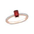 thumbnail image 1 of Everly Women's Garnet and Diamond 10k Rose Gold Ring, 1 of 7