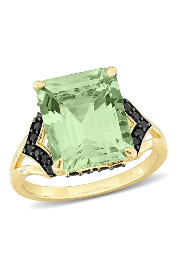 Women's Quartz and Sapphire Yellow Gold Plated Ring