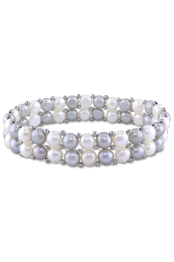 Women's Cultured Pearl Brass Bracelet