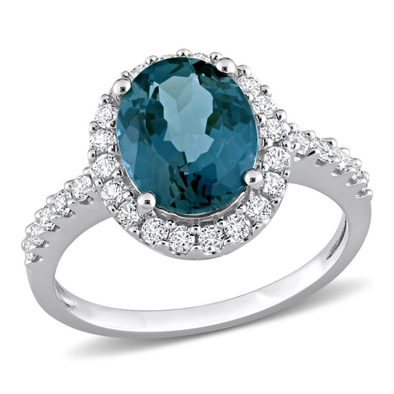 Everly Women's Created Sapphire and Created Topaz 10k White Gold Ring
