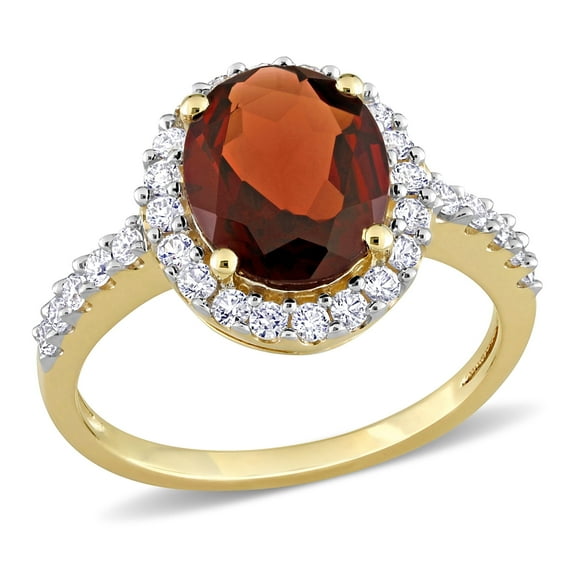 Everly Women's Created Sapphire and Created Garnet 10k Yellow Gold Ring