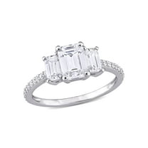 Everly Women's Moissanite and Created 10K White Gold Engagement Ring