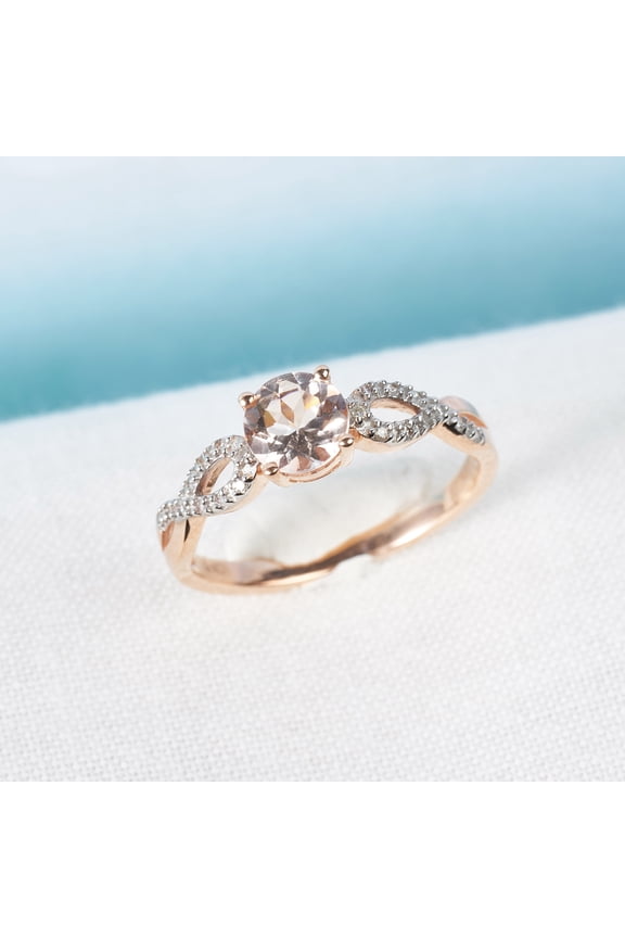 Women's Morganite 10K Rose Gold Engagement Ring