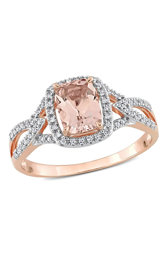 Women's Morganite 10K Rose Gold Engagement Ring