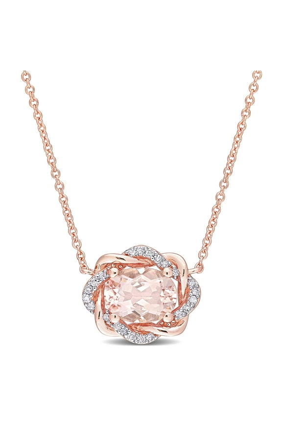 Women's Morganite 10k Rose Gold Necklace