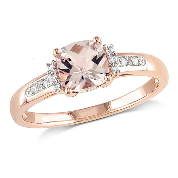 Everly Women's Morganite 10k Rose Gold Wedding Ring
