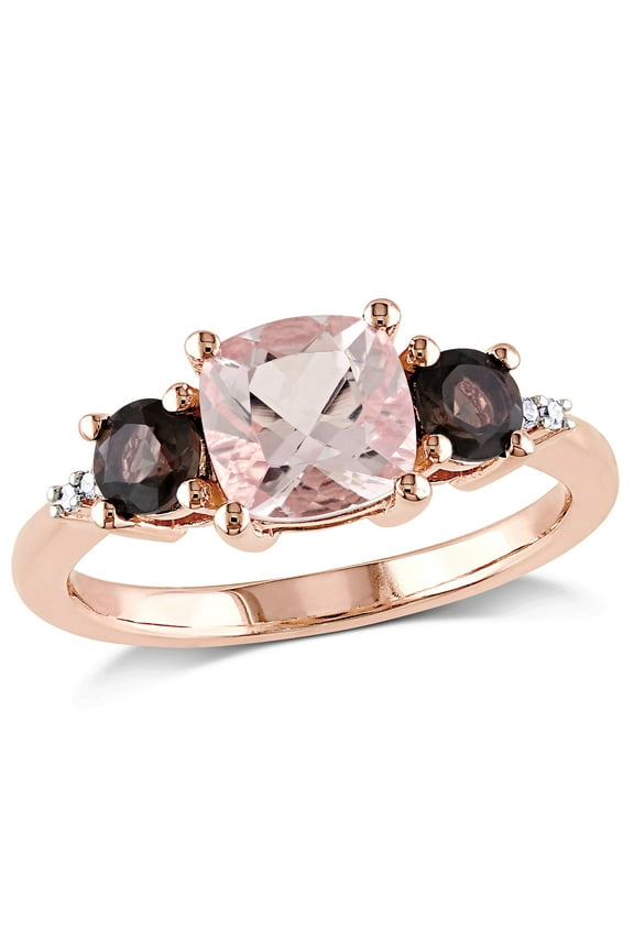 Women's Morganite and Quartz Rose Gold Plated Ring