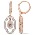 thumbnail image 1 of Everly Women's Morganite and Sapphire Rose Gold Plated Earrings, 1 of 5