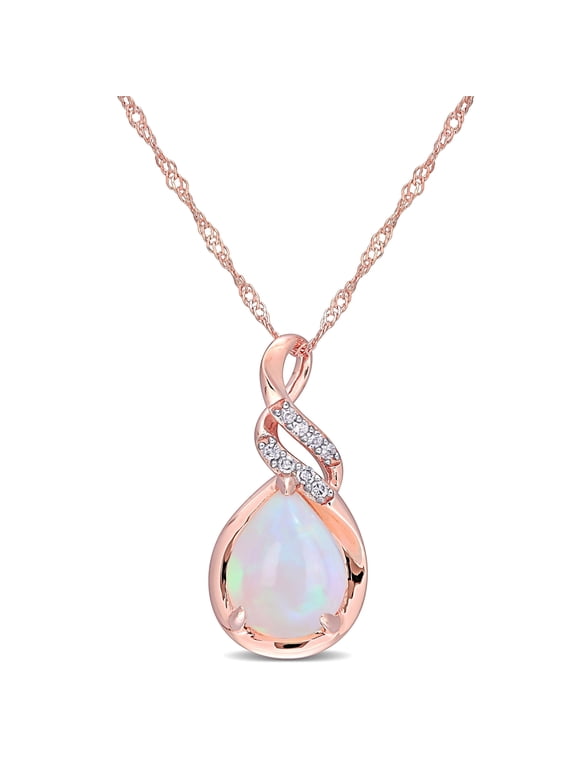 Women's Opal 10k Rose Gold Necklace