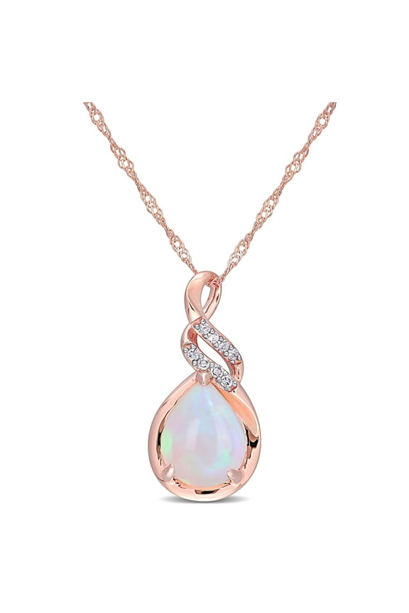 Women's Opal 10k Rose Gold Necklace