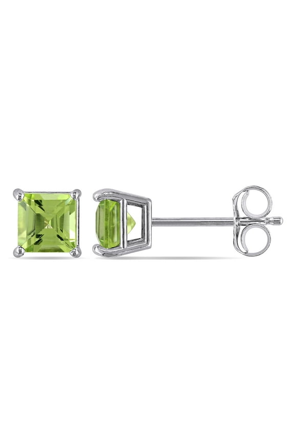 Women's Peridot 14k White Gold Earrings