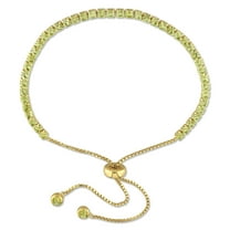 Everly Women's Peridot Yellow Gold Plated Tennis Bracelet