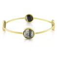 thumbnail image 1 of Everly Women's 16ct TGW Rutilated Quartz 22k Yellow Gold Flash Plated Sterling Silver Station Bangle, 1 of 5