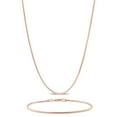 thumbnail image 1 of Everly Women's Rose Silver 1.2mm Snake Chain Necklace and Bracelet Set - 20 in + 7.5 in, 1 of 1