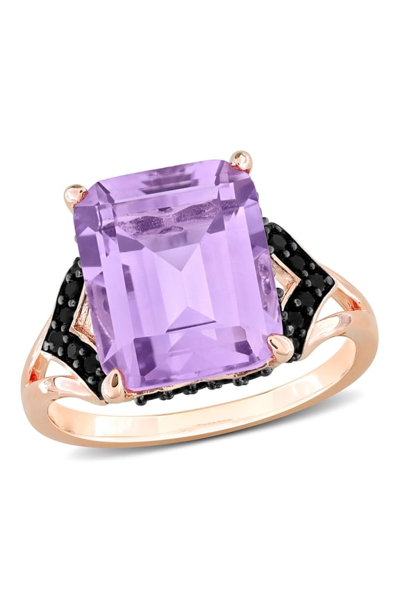 Women's Amethyst and Sapphire Rose Gold Plated Ring
