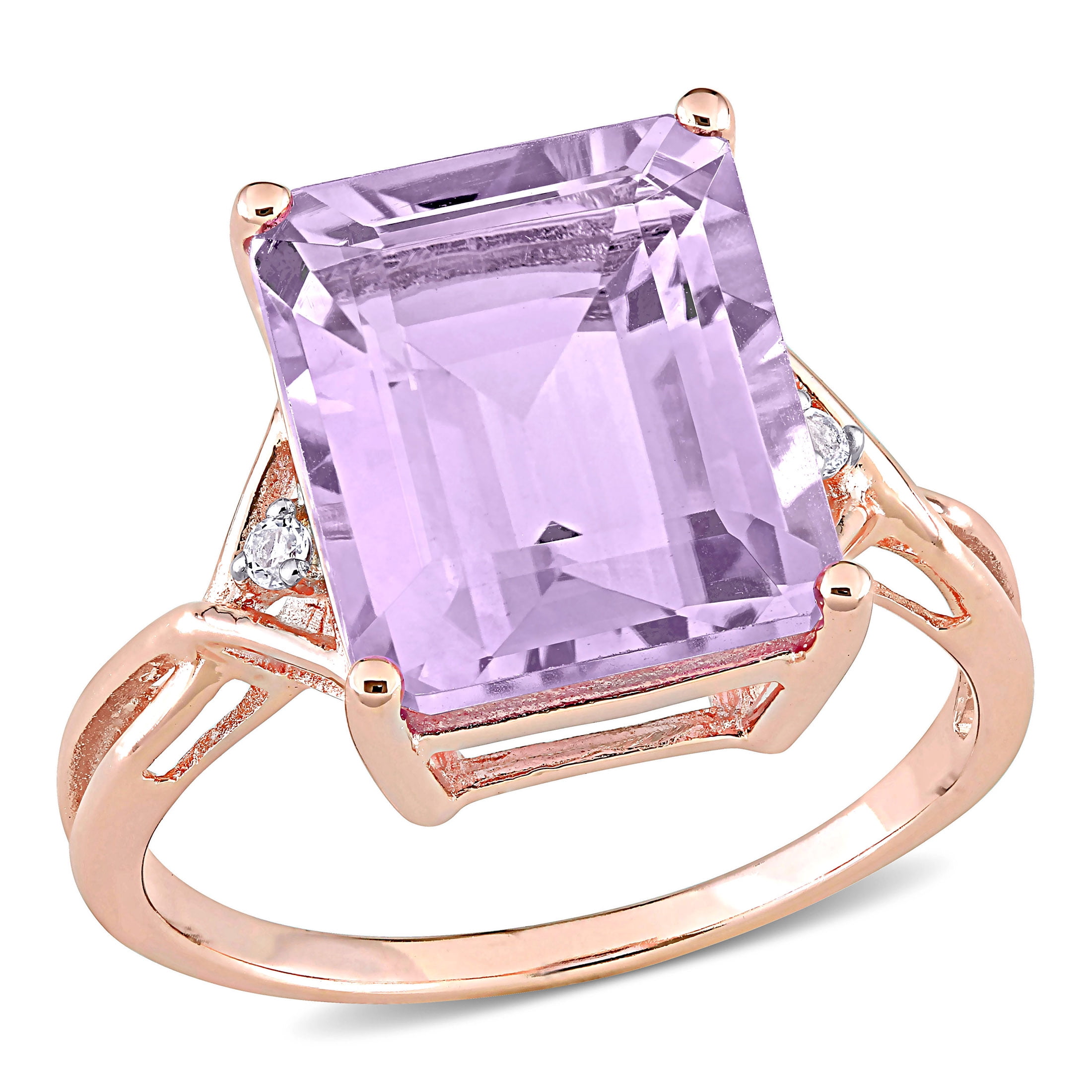Everly Women's Amethyst and Topaz Rose Gold Plated Ring