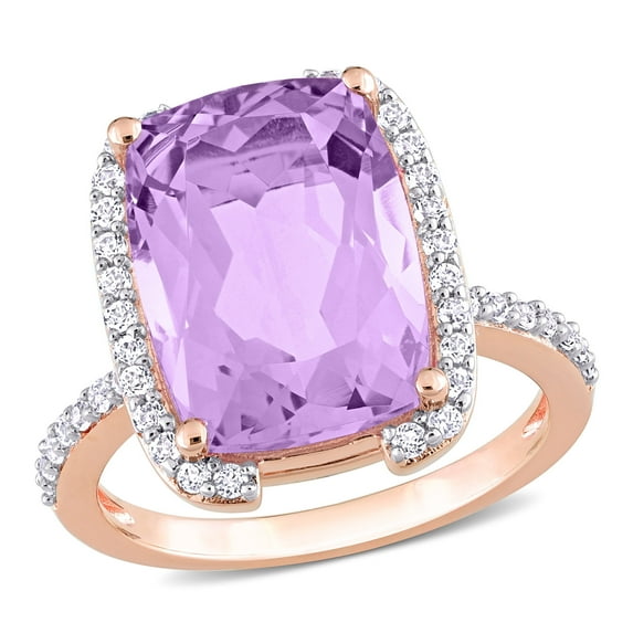 Everly Women's Amethyst and Topaz Rose Gold Plated Ring