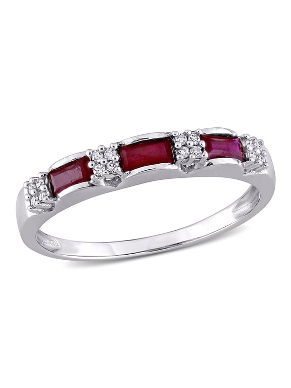 Women's Ruby 10k White Gold Ring