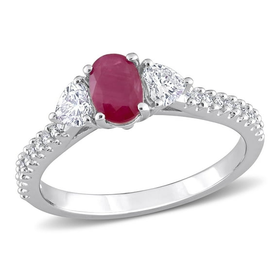 Everly Women's Ruby 14K White Gold Engagement Ring