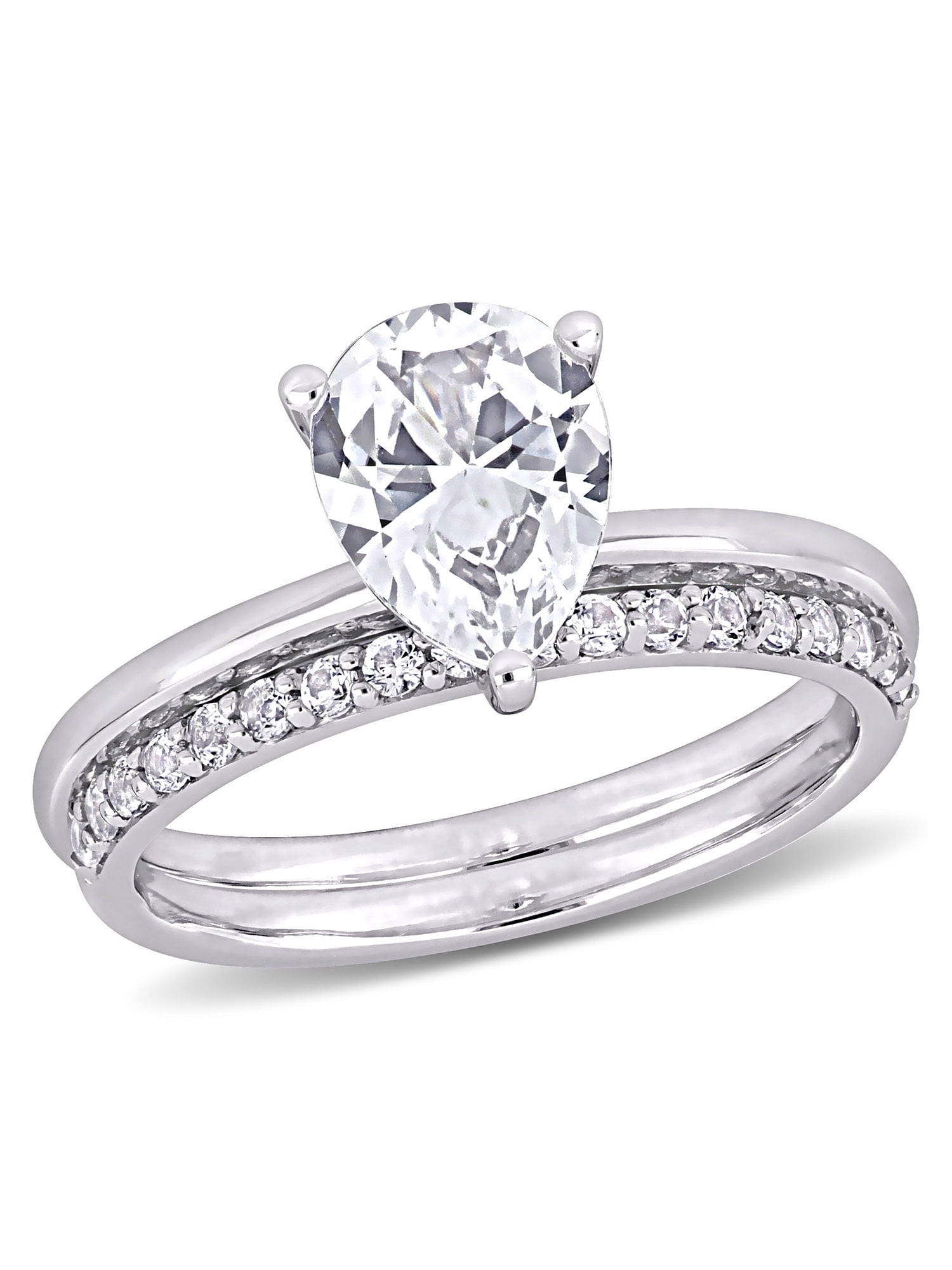 Everly Women's Sapphire 10k White Gold Bridal Set