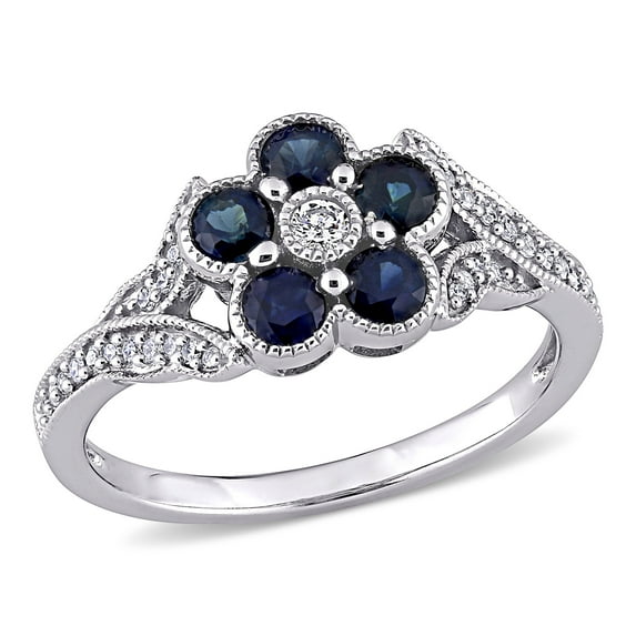 Everly Women's Sapphire 10k White Gold Ring